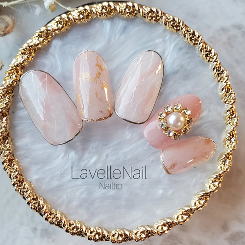 ジェルネイル#天然石ネイル#透け感#ピンク#ニュアンスネイル