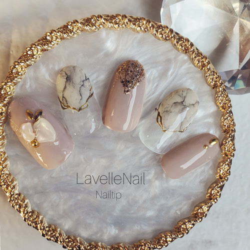 ジェルネイル#ニュアンスネイル#大理石ネイル#ピンクグレージュ#ネイル