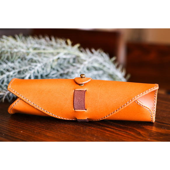 大容量 本革ロールペンケース(キャメル) ペンケース hrs0610 通販