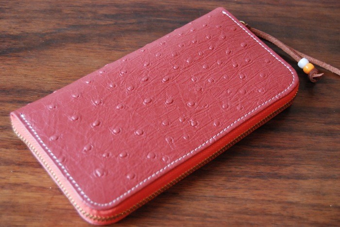 型押し ラウンドファスナー ハンドメイド ウォレット ジャパンメイド 本革