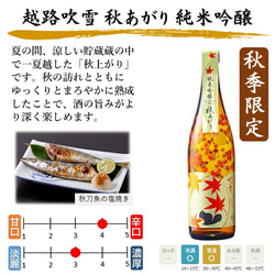 【秋限定】日本酒 秋あがり 飲み比べセット 720ml×3本 辛口 ひやおろし お酒 新潟 高野酒造 4枚目の画像