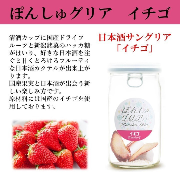 ぽんしゅグリア & 日本酒 吟醸酒 300ml セット カクテル サングリア お酒 新潟 高野酒造 8枚目の画像