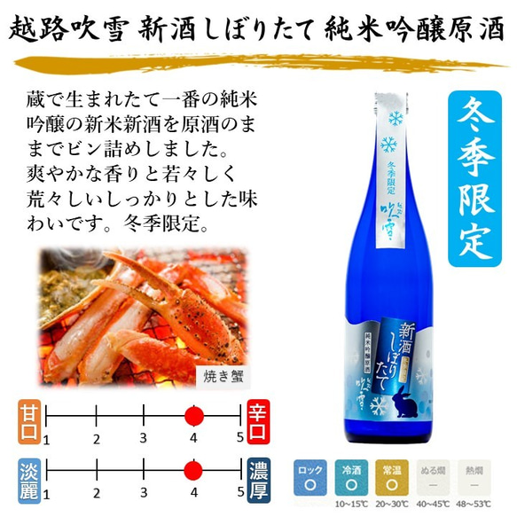 【冬季限定】新酒しぼりたて入り 日本酒 飲み比べセット 720ml 2本 お酒 新潟 高野酒造 3枚目の画像