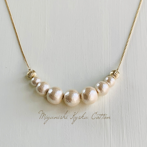 手作りパールネックレス ビーズキット フリルパール・ネックレスキット パール