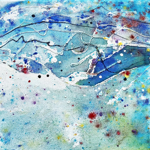 ☆クラゲの空間 油絵 抽象画 油彩画 フレーム付き 送料無料 絵画