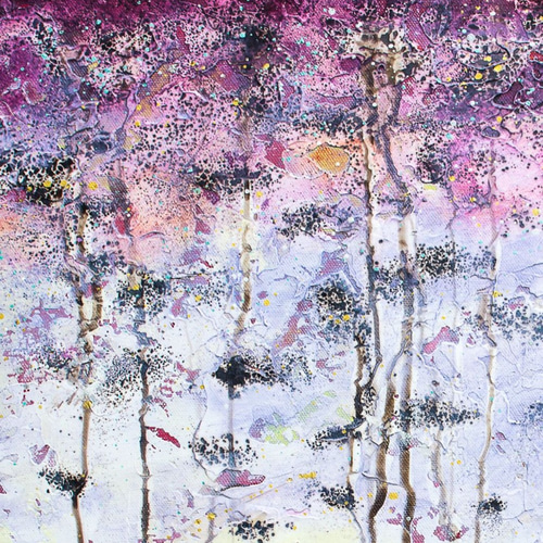 ☆月が上がる 油絵 抽象画 油彩画 フレーム付き 送料無料 絵画