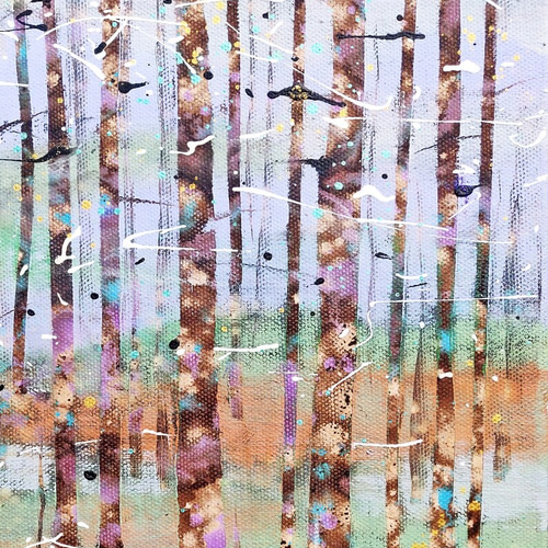 ☆森の光 油絵 抽象画 油彩画 フレーム付き 送料無料 絵画 木の