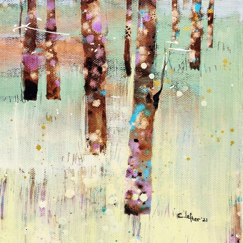 ☆森の光 油絵 抽象画 油彩画 フレーム付き 送料無料 絵画 木の