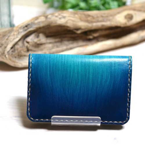 海の中の光 手染めの青 名刺入れ カードケース 名刺入れ・カードケース  
