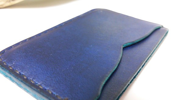 手染深藍（藍海）名片夾名片夾Kip皮革 第2張的照片