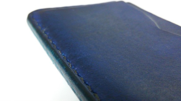 手染深藍（藍海）名片夾名片夾Kip皮革 第3張的照片