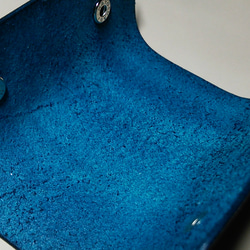 レザーアクセサリー レザー持ち手 ブルー(青) 手持ちのバックを持ちやすくオシャレに変身 3枚目の画像