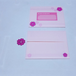 ピンク花１４～レターセット２点～ 4枚目の画像