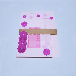 ピンク花１４～レターセット２点～ 5枚目の画像
