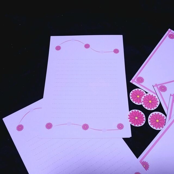 ピンク花１１～レターセット１点+便箋３０枚～ 3枚目の画像