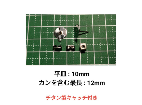 （10個　5ペア）　チタンピアス　カン付き　環付　平皿10mm　シルバー 2枚目の画像