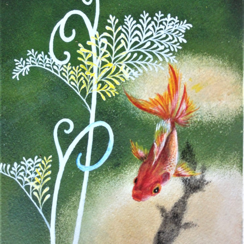 How to draw goldfish with acrylic paint / Simple acrylic