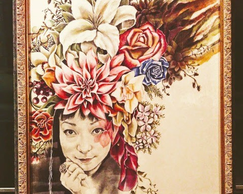 手描き額縁　幸運　絵画　原画　24㎝　クリスマス　冬　アクリル画　レジンアート可 手刺繍絵 刺繍アート 額装 クリスマス その他アート hareruya