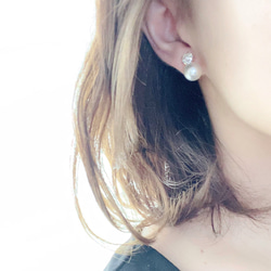 艶々pearl&bijou cz diamond Earrings 2枚目の画像