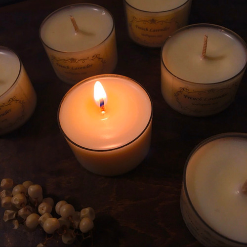 クラゲ泳ぐ白砂ビーチの海のキャンドルホルダー&選べるアロマ