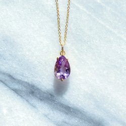 宝石grade! lavenderアメジストcrystals 14kgf  necklace 1枚目の画像