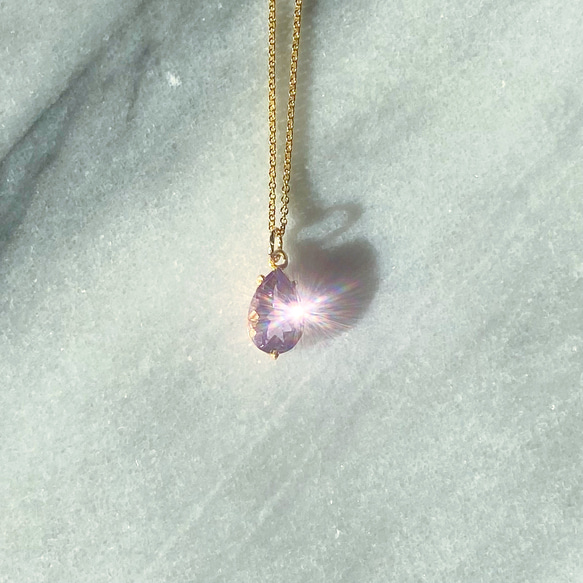 宝石grade! lavenderアメジストcrystals 14kgf  necklace 4枚目の画像