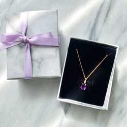 宝石grade! lavenderアメジストcrystals 14kgf  necklace 6枚目の画像