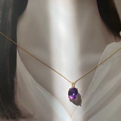 jewelry高貴な輝きアメジスト最高品質crystals 14kgf  necklace 2枚目の画像