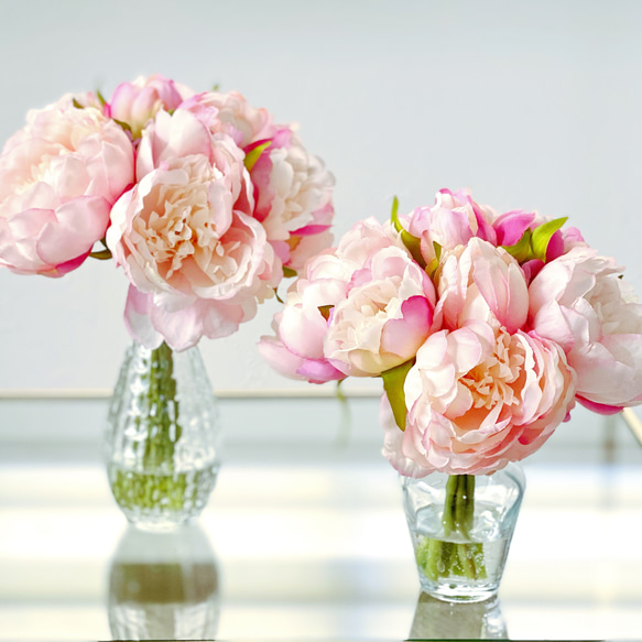 elegance love pink！【Lサイズ】水換えなしのずっと綺麗な花瓶付きアートフラワー 4枚目の画像