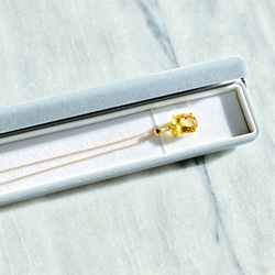 宝石グレード高品質 黄金のシトリン オーバルファセットカットcrystals 14kgf  necklace 4枚目の画像