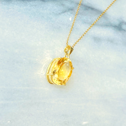 宝石グレード高品質 黄金のシトリン オーバルファセットカットcrystals 14kgf  necklace 6枚目の画像