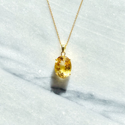 宝石グレード高品質 黄金のシトリン オーバルファセットカットcrystals 14kgf  necklace 7枚目の画像