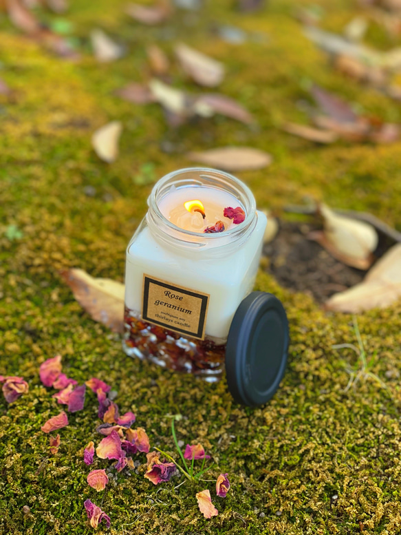 薔薇の時間 natural soy （空気清浄）candle【幸せキャンドルテラピー】 1枚目の画像