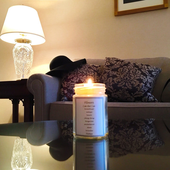【Flowers 華のしずく】　organic aroma luxury candle 4枚目の画像