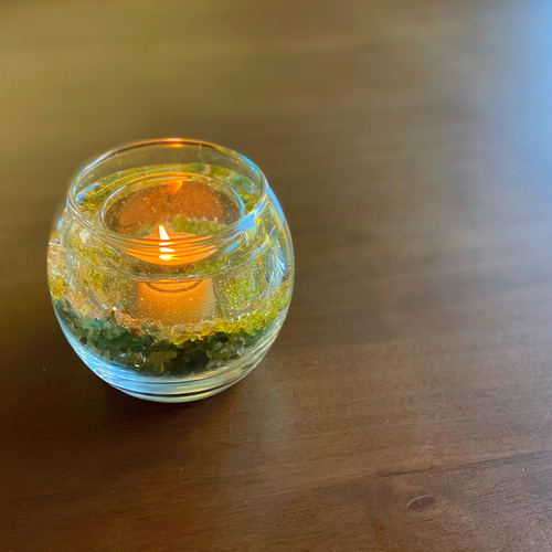 山羊座の光 ～天然石キャンドルホルダー＆やぎ座blendアロマキャンドル