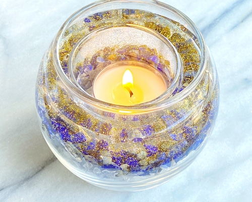 魚座の光 ～天然石キャンドルホルダー＆うお座blendアロマ