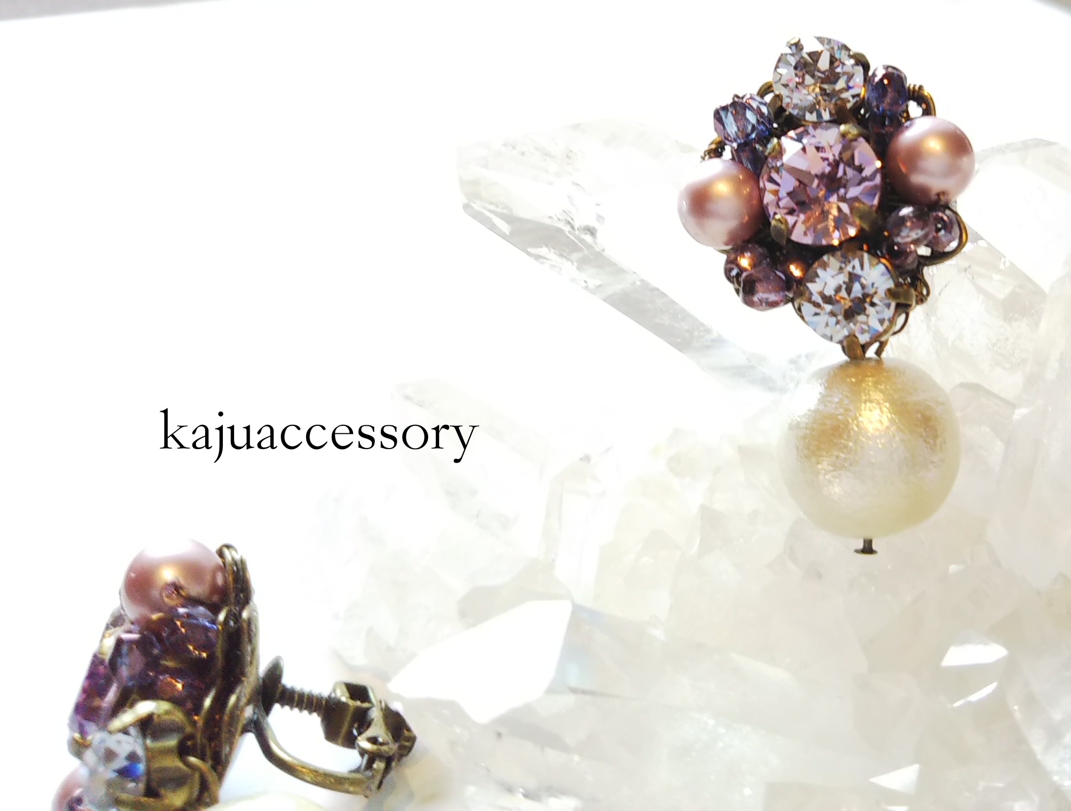 スワロフスキークロスビジューのイヤリング　＊スワロフスキー＊