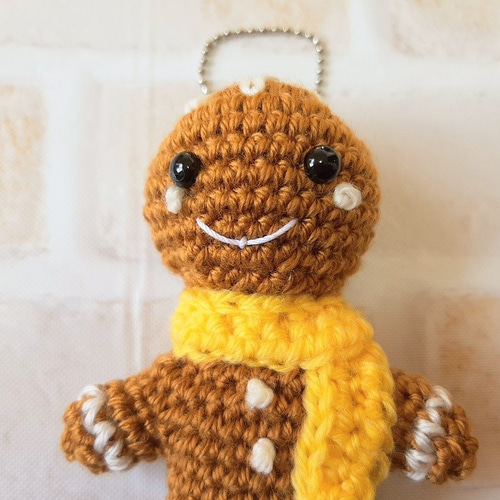 ジンジャーブレッドマンのあみぐるみキーホルダー① あみぐるみ