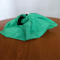 リバーシブルコットンあずま袋（中サイズ）【緑】 5枚目の画像