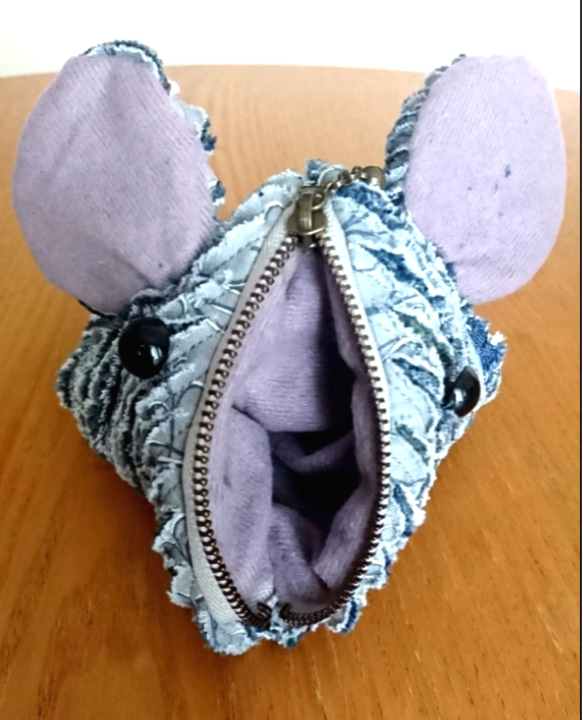 【癒し】スラッシュキルトで作るネズミのポーチ 5枚目の画像