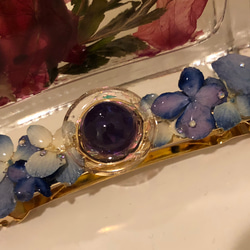 紫陽花とアメジストのバレッタ 1枚目の画像