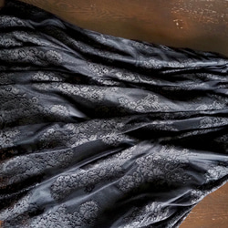 ブラックレースのギャザーフレアスカート 5枚目の画像