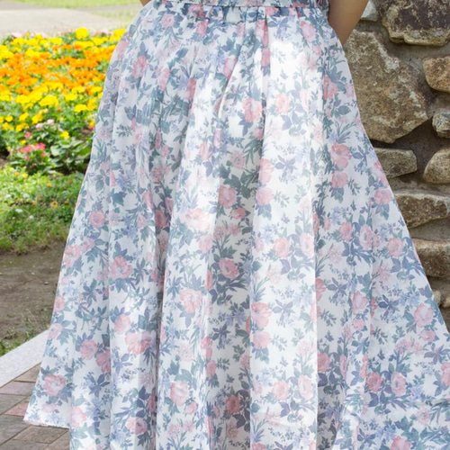 【Zimmermann 】花柄 リボン コットン マキシスカート ウエストリボンの花柄ロングスカート ロングスカート（マキシ丈
