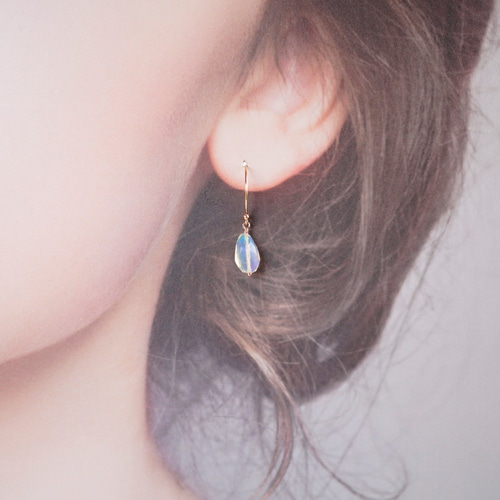 14kgf エチオピア産プレシャスオパールピアス ピアス（フック 