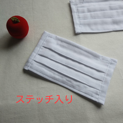 プリーツマスク　ワイヤー　ステッチあり　上質な日本製ダブルガーゼ使用 1枚目の画像