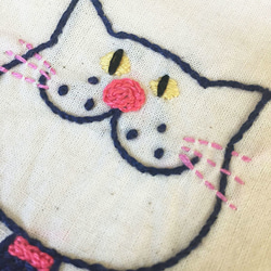 ネコ刺繍巾着 (S)　☆送料無料☆ 3枚目の画像