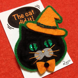 【10月】ハロウィン猫ブローチ 4枚目の画像