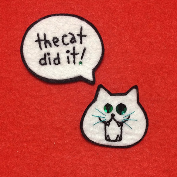 the cat did it!ブローチセット（white） 1枚目の画像