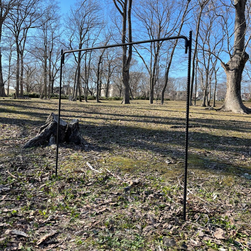 キャンプ、アウトドア ☆無骨アイアンツールハンガー☆ 焚き火ソロ