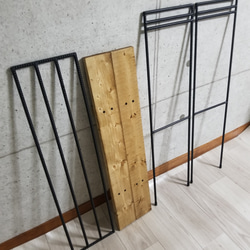 アイアンレッグ　ナチュラルウッドシェルフ　2way 折り畳み式　アイアンラック　男前インテリア　インダストリアル 6枚目の画像